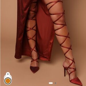 Fashion Nova Red Strappy Heels